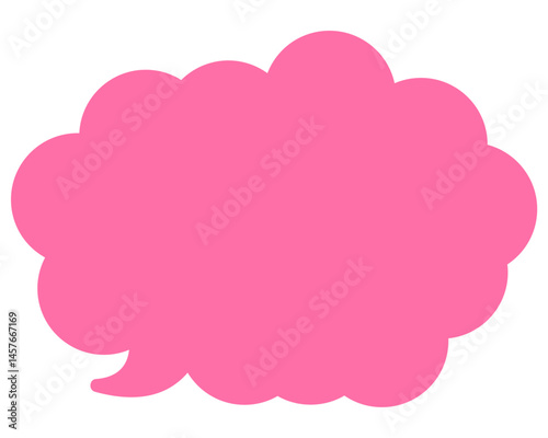 シンプルなカラーの吹き出し　丸みのある雲形