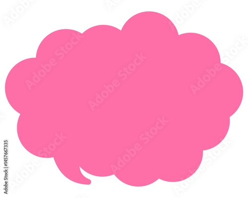 シンプルなカラーの吹き出し　丸みのある雲形