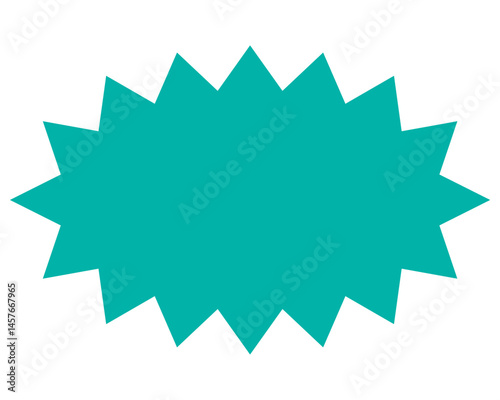 シンプルなカラーの吹き出し　細長いギザギザした形