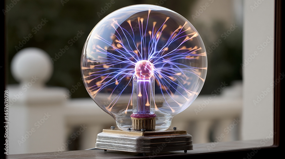A glowing electric plasma portal pulses with vibrant energy in a dark void, symbolizing futuristic technology, dimensional gateways, and the unknown power of science and imagination.