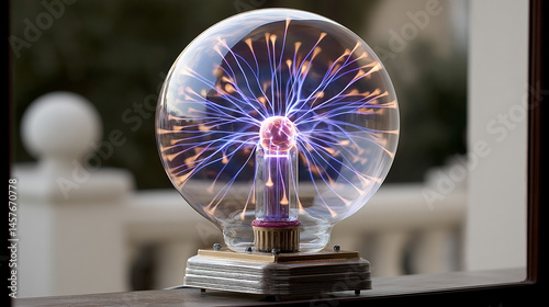 Obraz na płótnie A glowing electric plasma portal pulses with vibrant energy in a dark void, symbolizing futuristic technology, dimensional gateways, and the unknown power of science and imagination.
w salonie