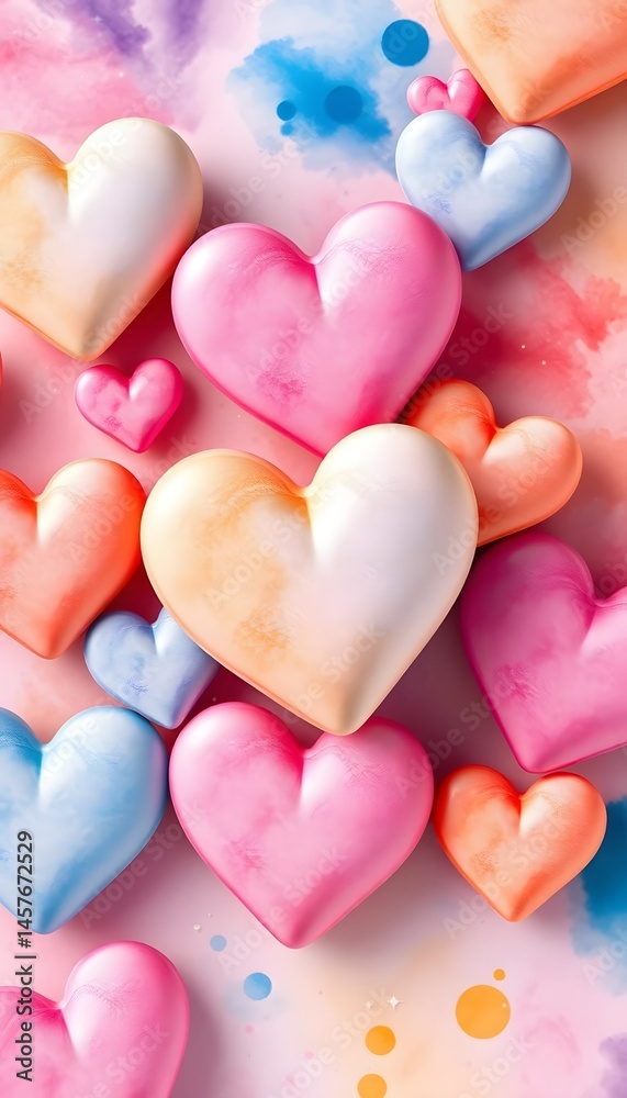 Fototapeta premium pink heart shaped candies