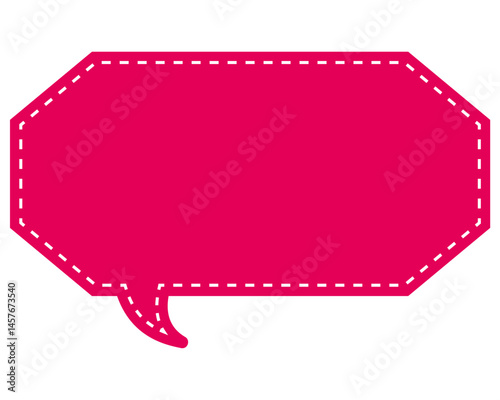 シンプルなカラーの吹き出し　細長い八角形