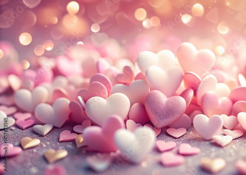Delicate Pink and White Hearts: High-Resolution Stock Photo