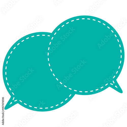 シンプルなカラーの吹き出し　重なる会話