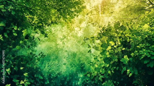 Lush green foliage creates a vibrant, ethereal tunnel effect