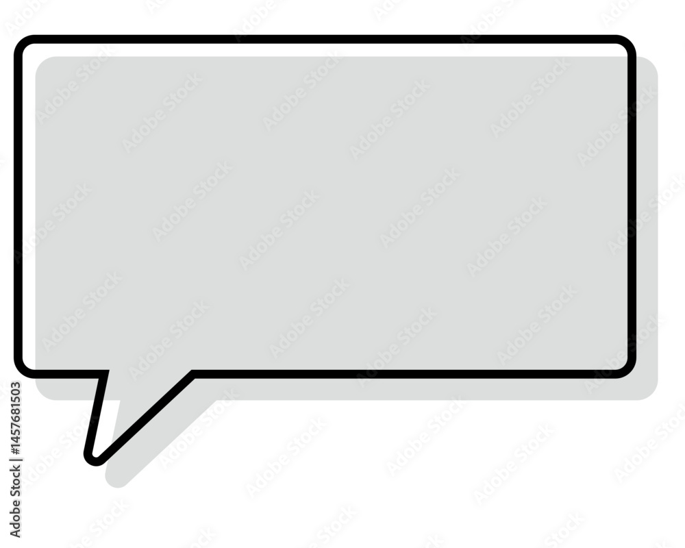 シンプルな線がずれた吹き出し 四角形 シンプルな線がずれた吹き出し 四角形
