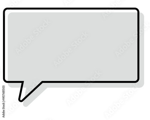 シンプルな線がずれた吹き出し　四角形