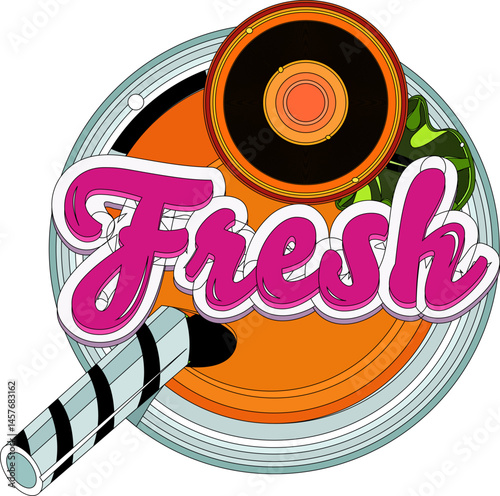 illustration sketch icon logo symbol mascot fresh juice drink shop