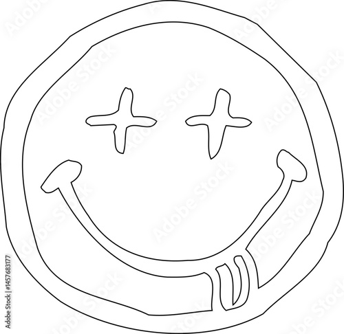 illustration sketch icon logo symbol mascot icon face is disappointed 