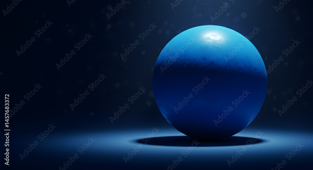 Obraz premium Blue Sphere on Dark Background