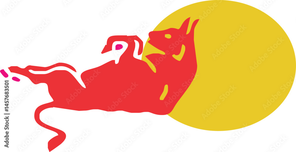 illustration sketch icon logo symbol mascot sketch sleeping bull illustration sketch icon logo symbol mascot sketch sleeping bull