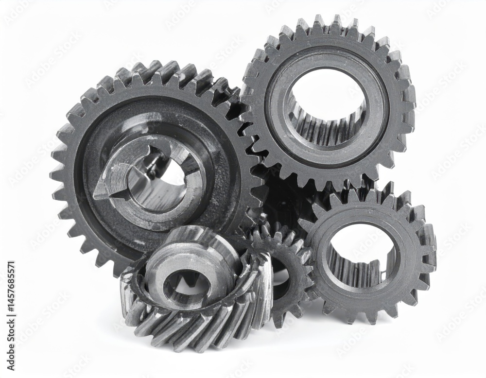 gear mechanism closeup on white background gear mechanism closeup on white background