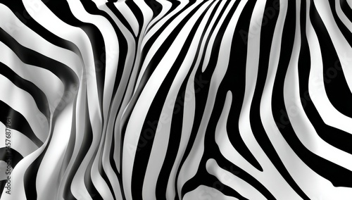 Abstract black and white zebra stripes pattern.