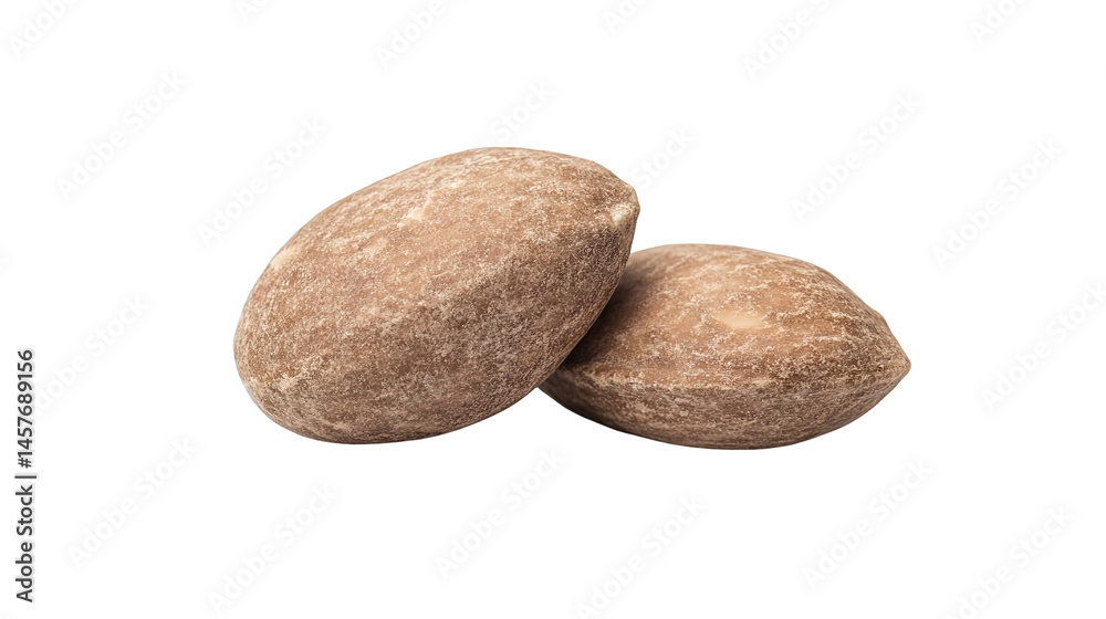 Obraz premium Almond nuts isolated on a wooden background. Almonds are a healthful food. Locally in Bangladesh, it is called Kath Badam.