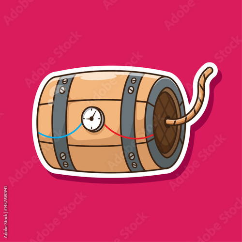 Bomb barrel dynamite cartoon vector sticker icon or symbol illustration concept suitable used for many events