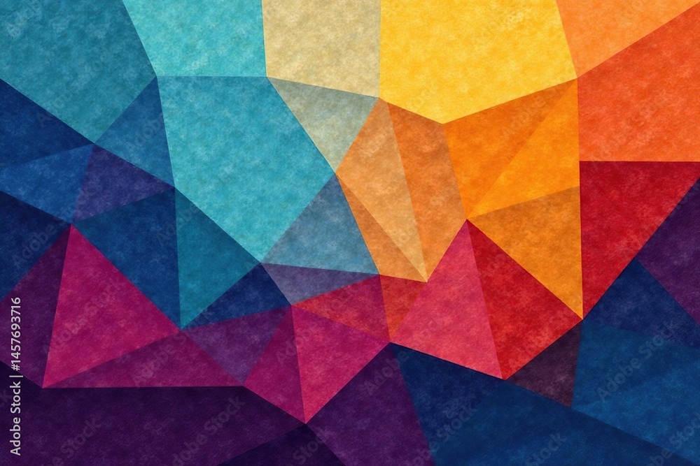 Fototapeta premium Abstract geometric shapes create textured backdrop, colorful, polygons
