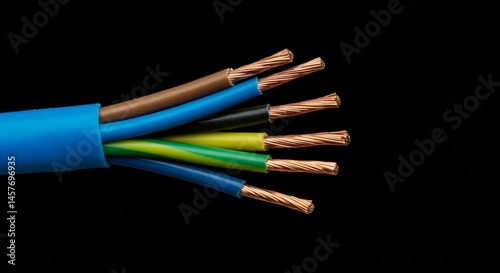 Close-up view of multi-colored electrical wiring strands.