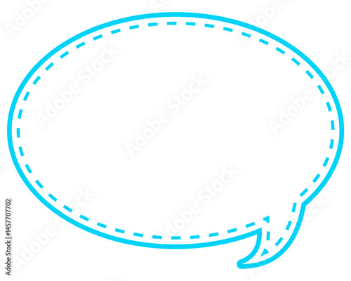 シンプルなカラー線の吹き出し　丸形