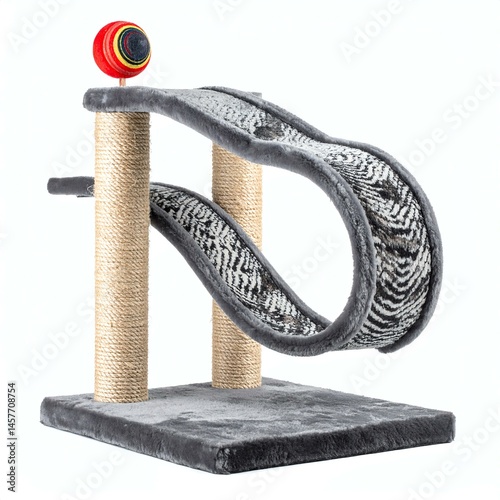 Stylish cat scratching post with a playful design for feline entertainment.