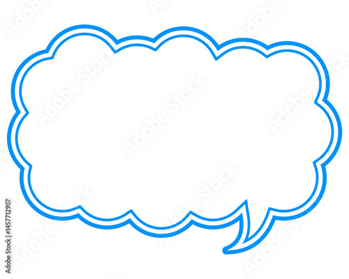 シンプルなカラー線の吹き出し　細長い雲形