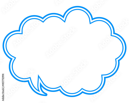 シンプルなカラー線の吹き出し　丸みのある雲形