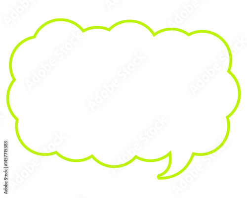 シンプルなカラー線の吹き出し　細長い雲形