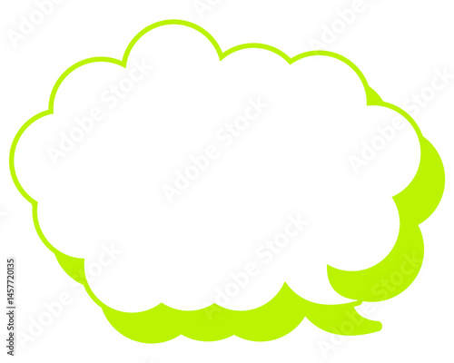 シンプルなカラー線の吹き出し　丸みのある雲形