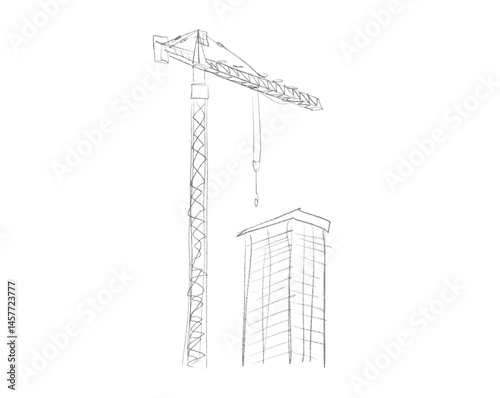 Building crane sketch