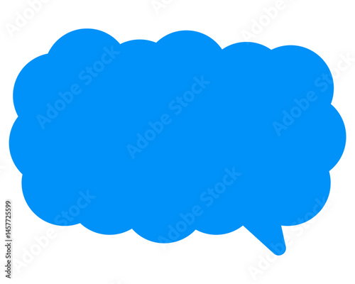 シンプルなカラーの吹き出し　細長い雲形