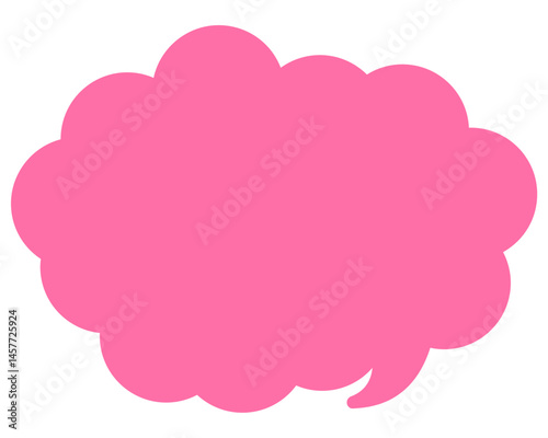 シンプルなカラーの吹き出し　丸みのある雲形