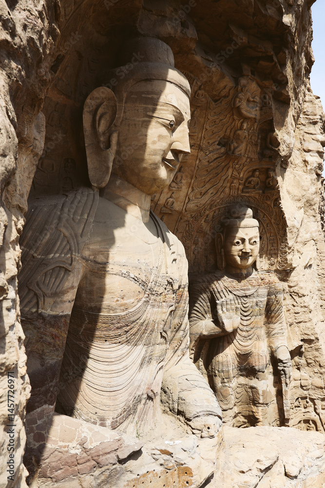 Fototapeta premium Yungang Grottoes, World Cultural Heritage, Datong, Shanxi, China