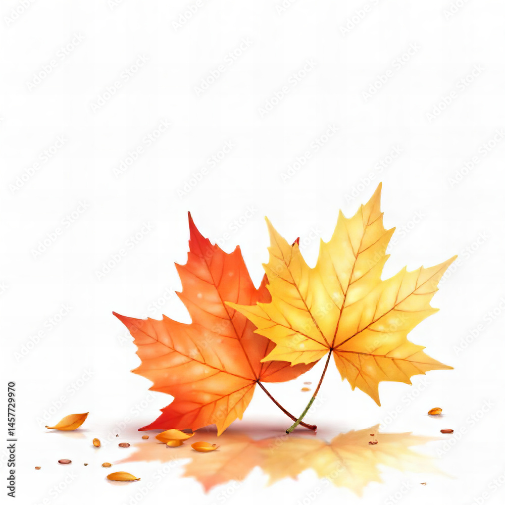 Obraz premium Maple leaf Autumn Reflections