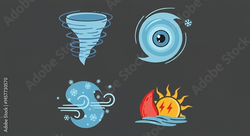 Elemental Symbols: A Visual Representation of Nature's Forces