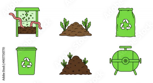 Composting Guide: A Visual Guide to Recycling and Worm Composting Methods for Sustainable Gardening