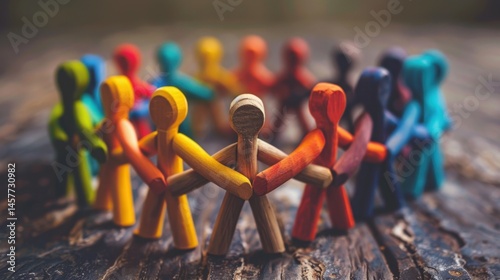 Equality: Each colorful stick figure playing an equal part, demonstrating the value of fairness and equal opportunities in creating an inclusive and productive team.
