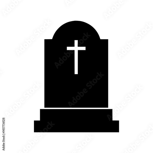 Gravestone Icon - Simple Black Outline