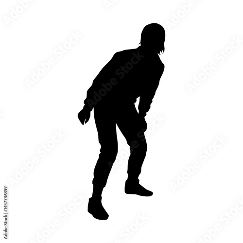 Silhouette Figure Walking - Minimalist Vector