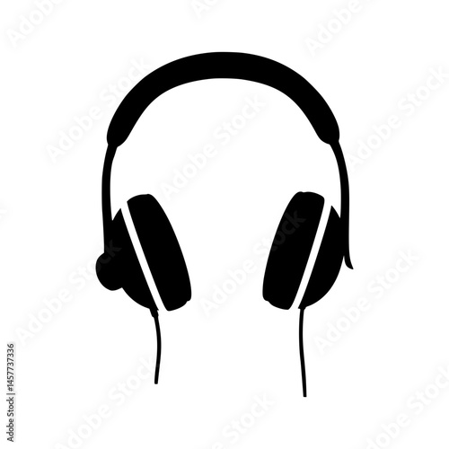 Silhouette Headphones Icon
