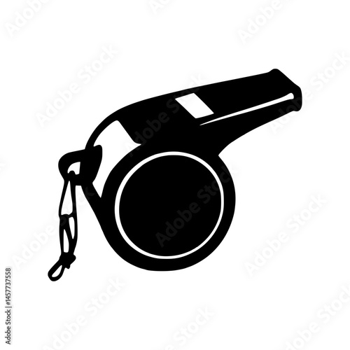 Black Whistle Icon - Vector Illustration