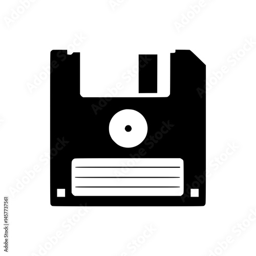 Retro Floppy Disk Icon - Minimalist Vector