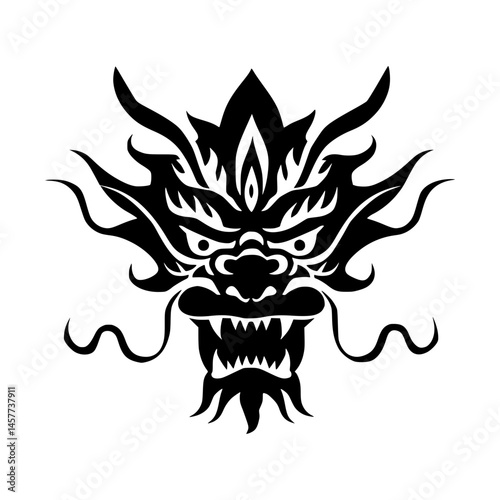 Black Dragon Tribal Tattoo Design