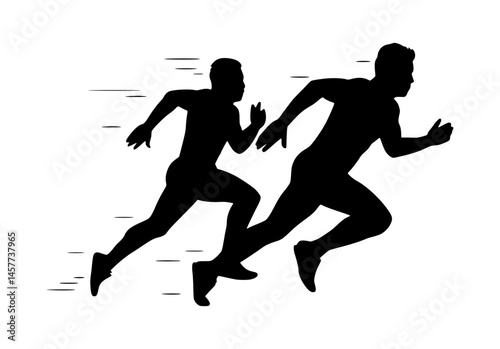 Silhouette Runners - Dynamic Speed Illustration