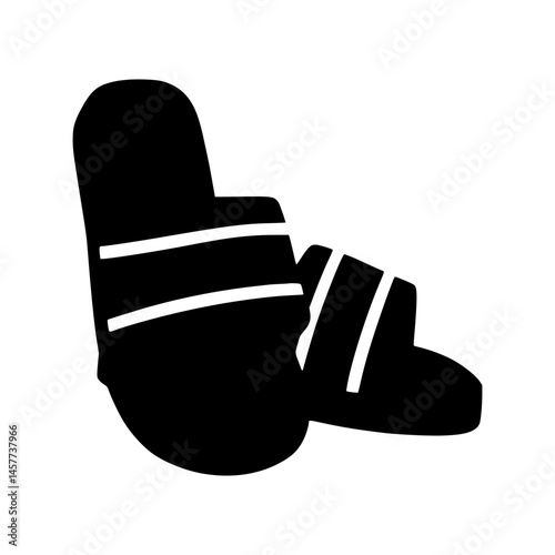 Black Silhouette Sandals - Minimalist Icon