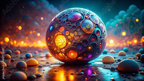 Luminous Night Blob: Surreal Abstract Texture Pattern Stock Photo
