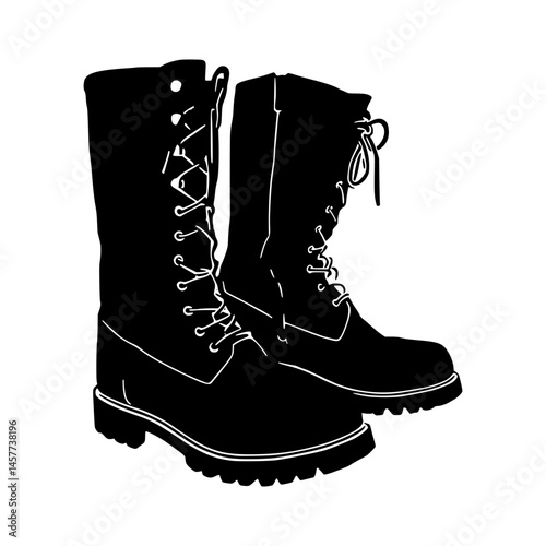 Black Leather Boots Silhouette
