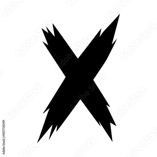 Black X Symbol - Abstract Vector Icon