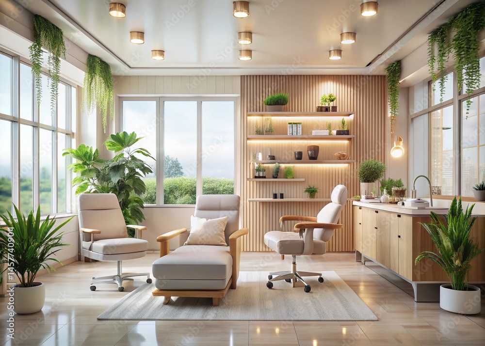 Fototapeta premium Luxurious Dermatology Clinic & VIP Beauty Salon Interior: Relaxation and Tranquility