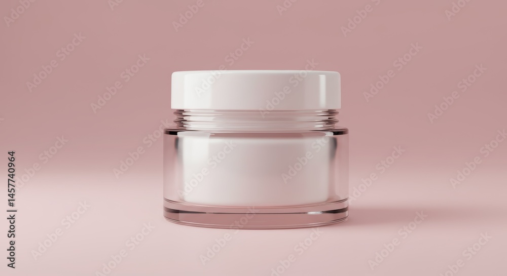 Cosmetic Cream Jar on Pink Background Cosmetic Cream Jar on Pink Background