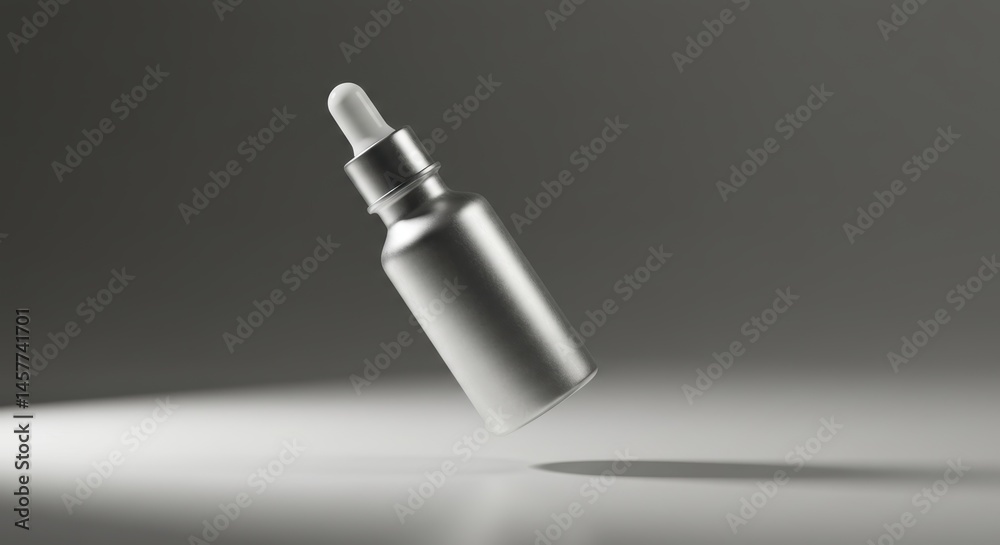 Dropper Bottle on Gray Background Dropper Bottle on Gray Background